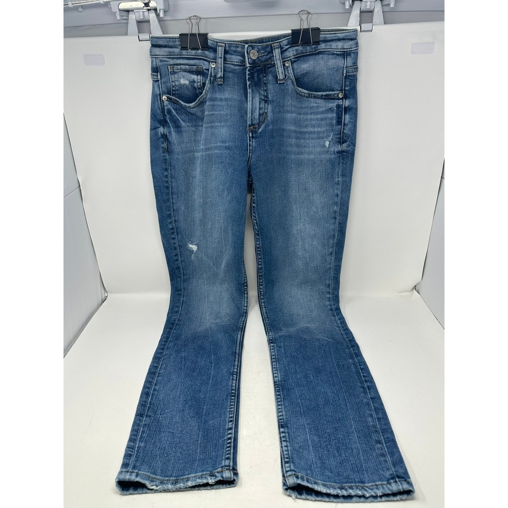 Silver Jeans Co Jeans Women 25 Blue Beau Slim Boyfriend Distressed L27348EPK241